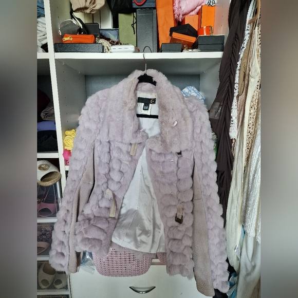 Roberto Cavalli / Just Cavalli real fur and leather jacket size 40/ medium - Picture 6 of 14